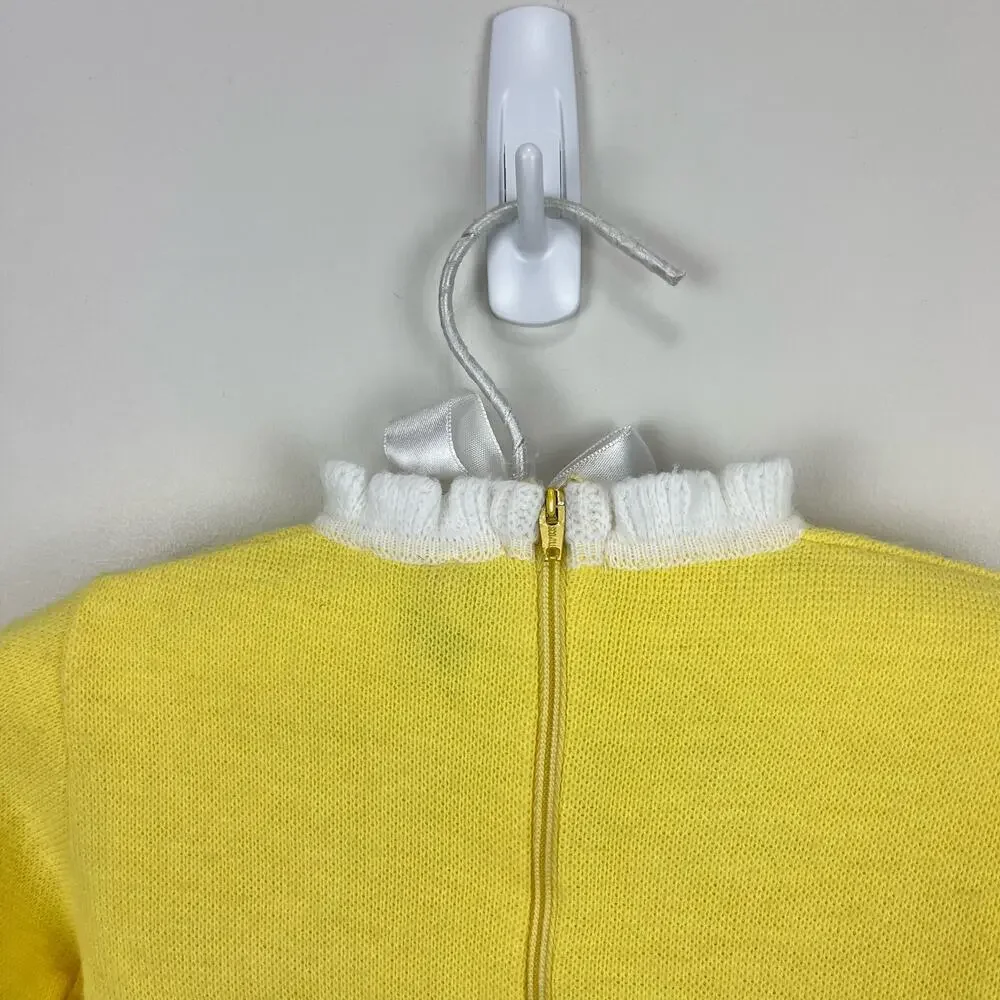 Vintage Yellow Clown Knit Coverall Overall